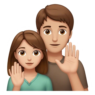 Brown hair Guy hand on brown hair girls head sticker