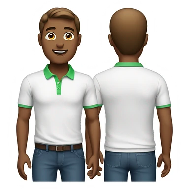 brown male with polo shirt sticker