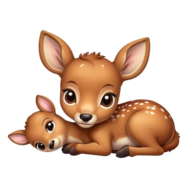 Cute baby deer sick sticker