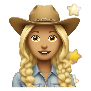 Blonde girl with a cowgirl hat sticker