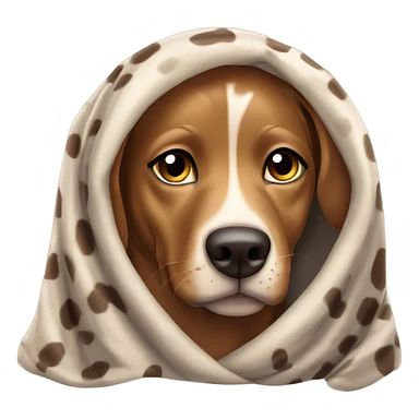 Brown catahoula leopard dog covered in a blanket sticker