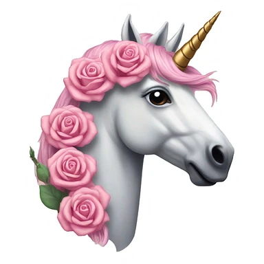 Realistic unicorn with roses in its mane sticker