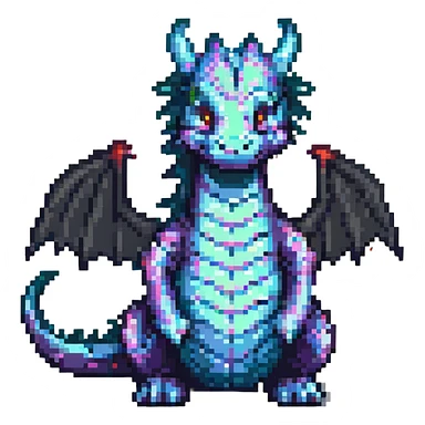 small pixel art dragon sticker