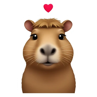 Capybara with a heart sticker