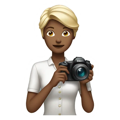white woman holding a camera vertically sticker
