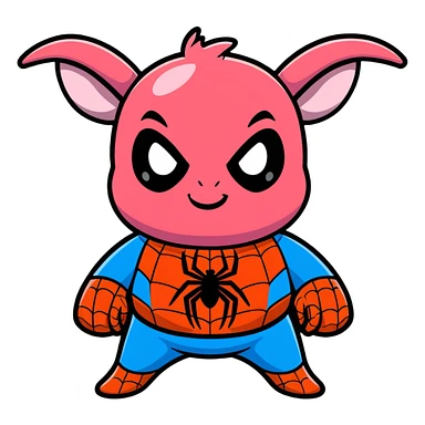 Spider-Ham face, cartoon style, bold colors sticker
