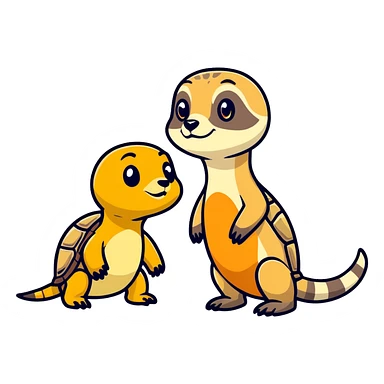 Turtle and a meerkat  sticker