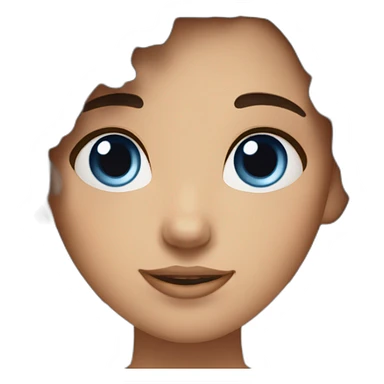 A girl with dirty brown hair and blue and purple on her hair tips with blue eyes  sticker