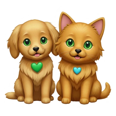 golden retriever and black cat with green eyes as couple sticker