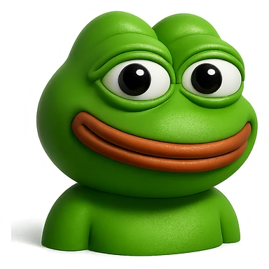 make a pepe in bright green smiling and looking straight at the camera in 3d style, good highlights and shadows, drop shadows

pepe in
- 3d style
- bright green
- smiling
- looking straight at the camera
- good highlights and shadows sticker