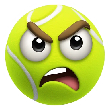 Tennis ball scared flying through the air sticker