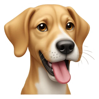 Dog licking sticker