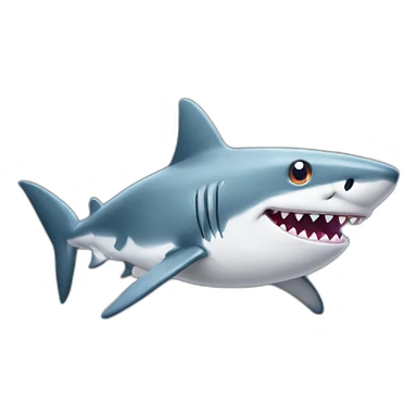 cartoon shark standing with a camo cap on its head sticker