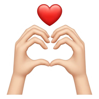 Two hands creating a heart shape sticker