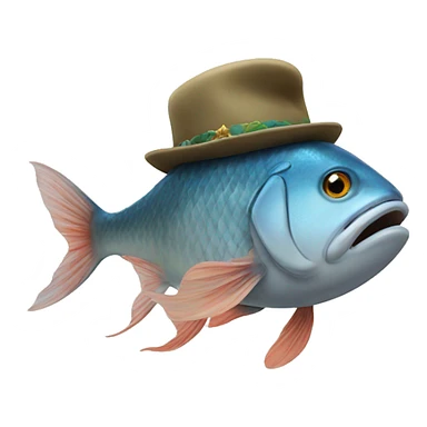 Fish wearing hat sticker