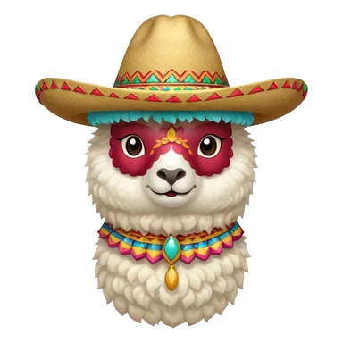 white alpaca wearing sombrero sticker