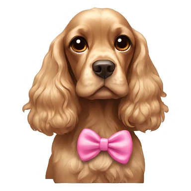 cocker spaniel with a tiny pink bow sticker