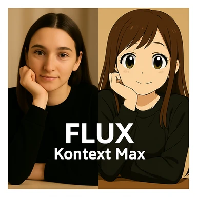 same similar image but chnage the text to "Flux Kontext Max" sticker