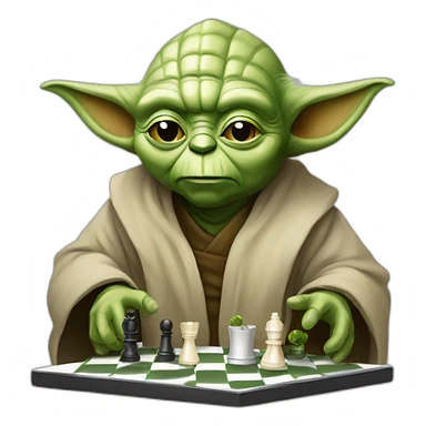 Yoda play chess sticker