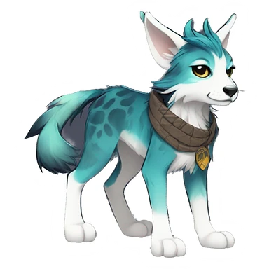 Cool cute Kawaii edgy fantasy animal  fursona Fionbri by griffsnuff & LiLaiRa & Falvie full body sticker