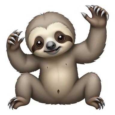 Oso perezoso de color gris cuerpo y garras  sticker