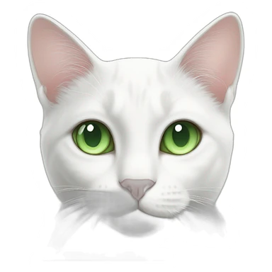 Beautiful white cat with green eyes in heart sticker