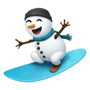 Snowman surfing  sticker