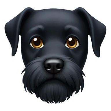 black dog with balck beard on chin sticker