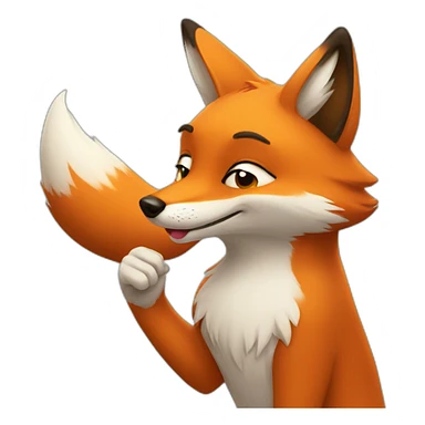 Fox blowing a kiss sticker