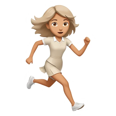Funny girl running in Paperman style sticker