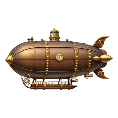 steampunk airship sticker