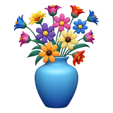 Flowers in a blue vase sticker