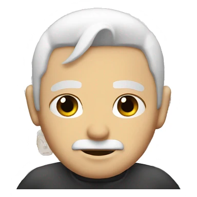 Big white man with white hair and a mini ponytail.  sticker