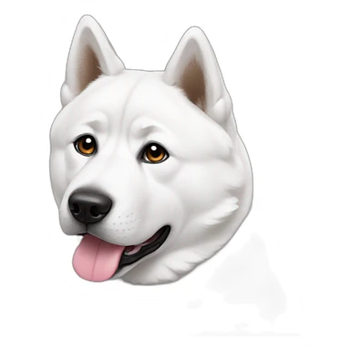 all white akita sticker
