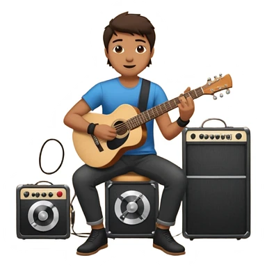 concert black Cable reels connected do a guitar man sticker