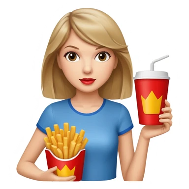 Taylor Swift holding a cup of fries





































 sticker