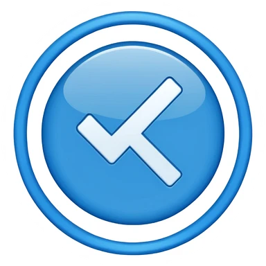 Una raya como ✔️ así pero azul y un círculo  sticker