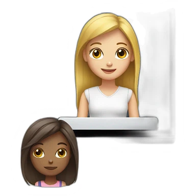 girl on the computer monitor sticker