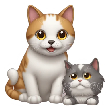 cat playing with dog sticker