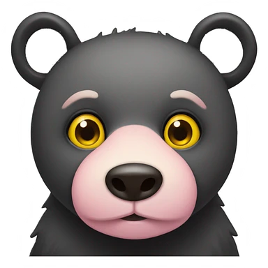 black bear with one yellow eye and a light pink tummy sticker