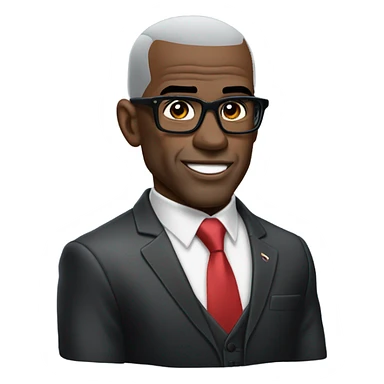 deon sanders with suit and glasses and buzz cut and small eyes over 50 sticker