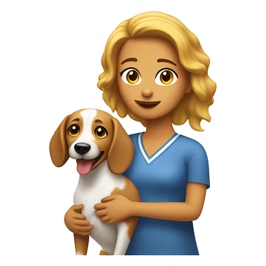 Chica blanca con pelo moreno con un perrito salchicha sticker