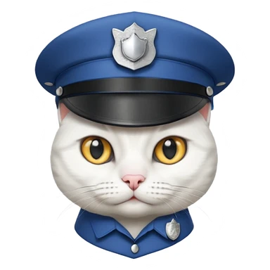 white cat police sticker