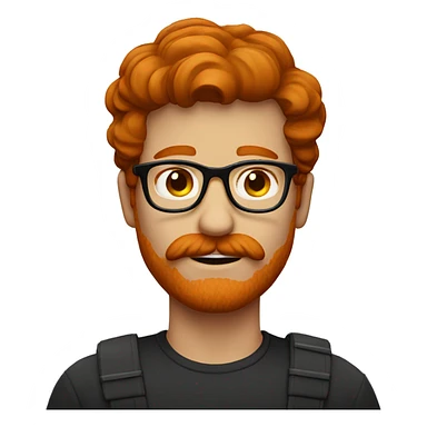 Redhead man glasses mustache  sticker