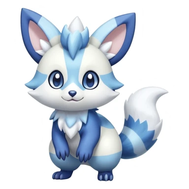 Shiny White Pastel Snowy Icy Sparkly Cute Furret-Meowstic-Zangoose-Hybrid (Full body) sticker