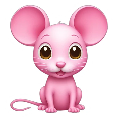 Pink mouse sticker