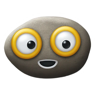plastic googly eyes glued on a rock sticker