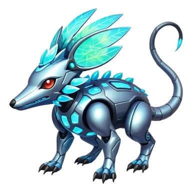  Shiny exotic tropical iridescent cyber-Protogen-Fakémon-Pokémon-Vernid-creature sticker