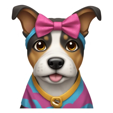 Dog wearing dress sticker