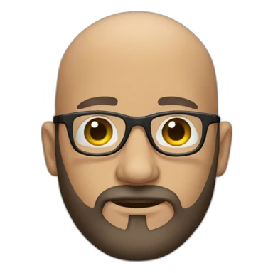 Beard bald man wearing glasses sticker